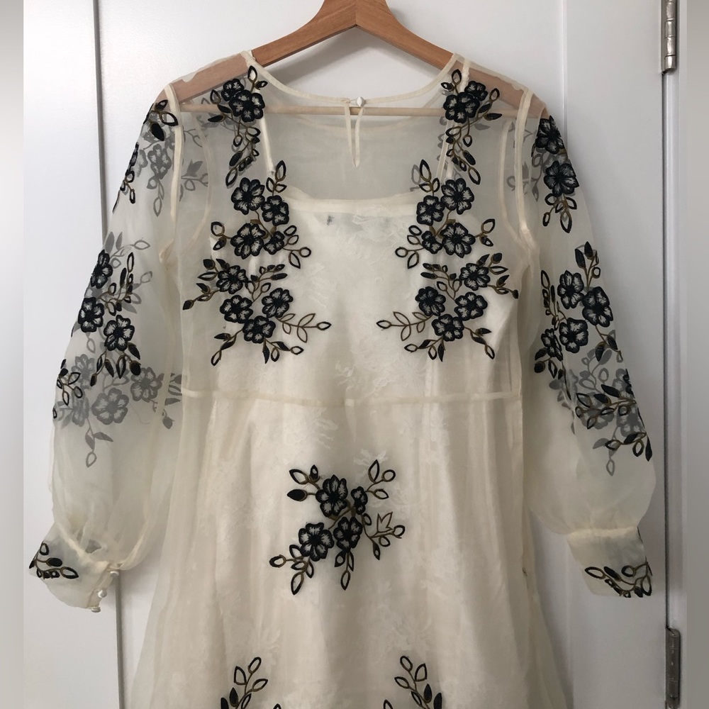 Unique double layered embroidered dress